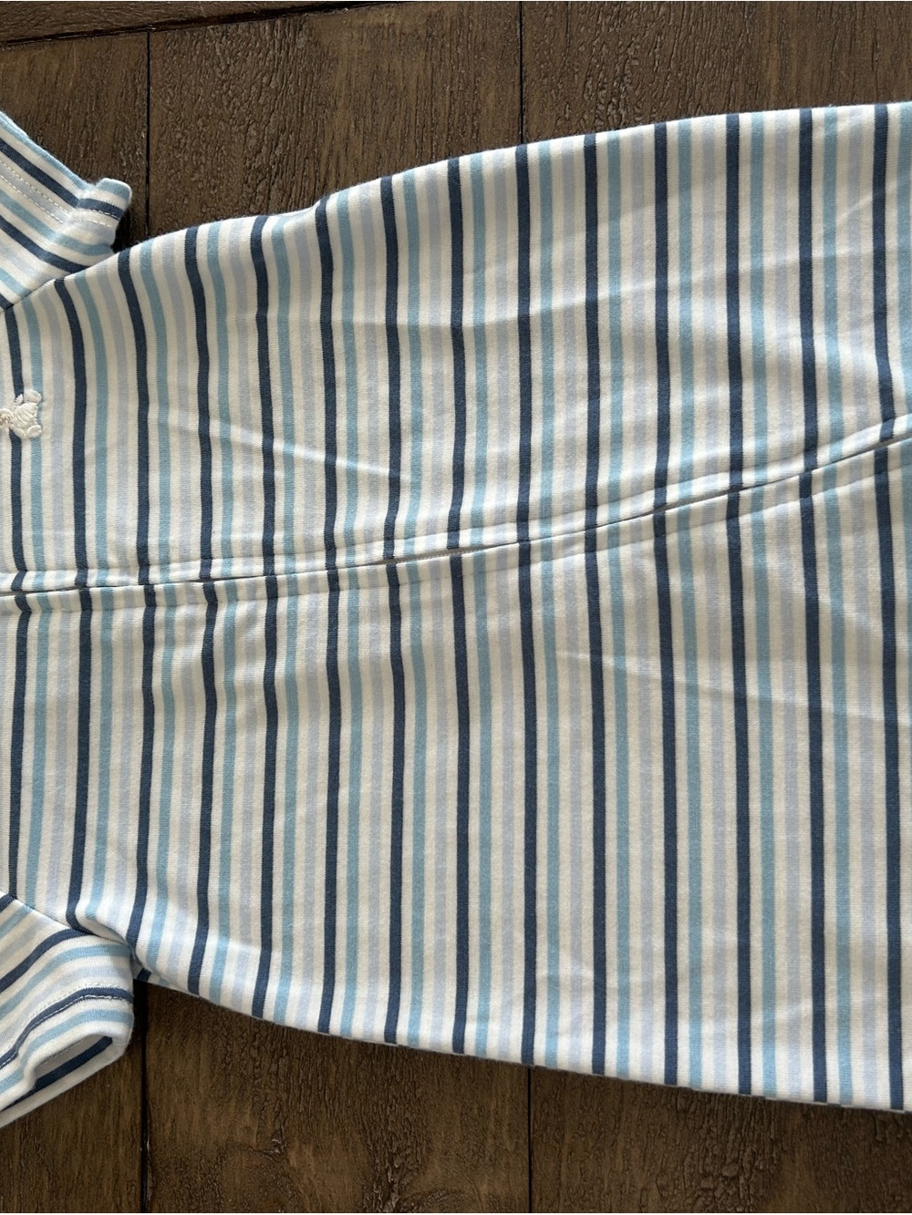 Baby Gap Light Blue and White Striped Romper